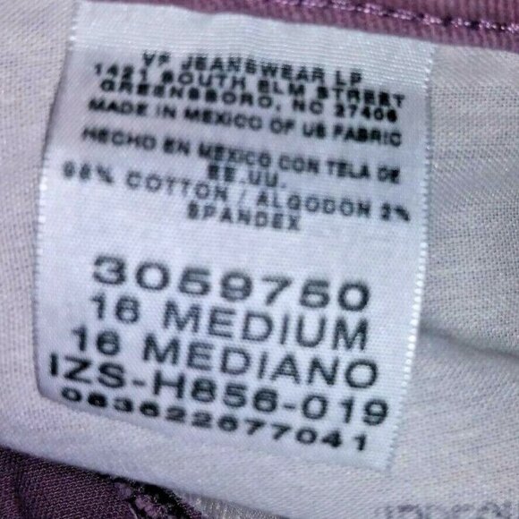 Lee Jeans Womens Lavender Sz 16 Relaxed Straight Leg at the Waist flaw paint - Picture 8 of 10